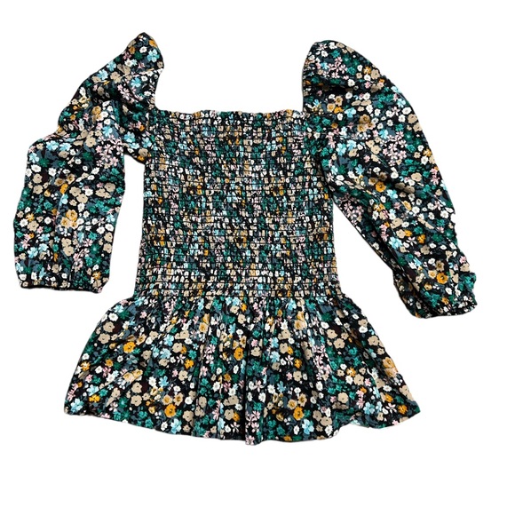 Pink Lily Floral smocked blouse size Small - Picture 5 of 7